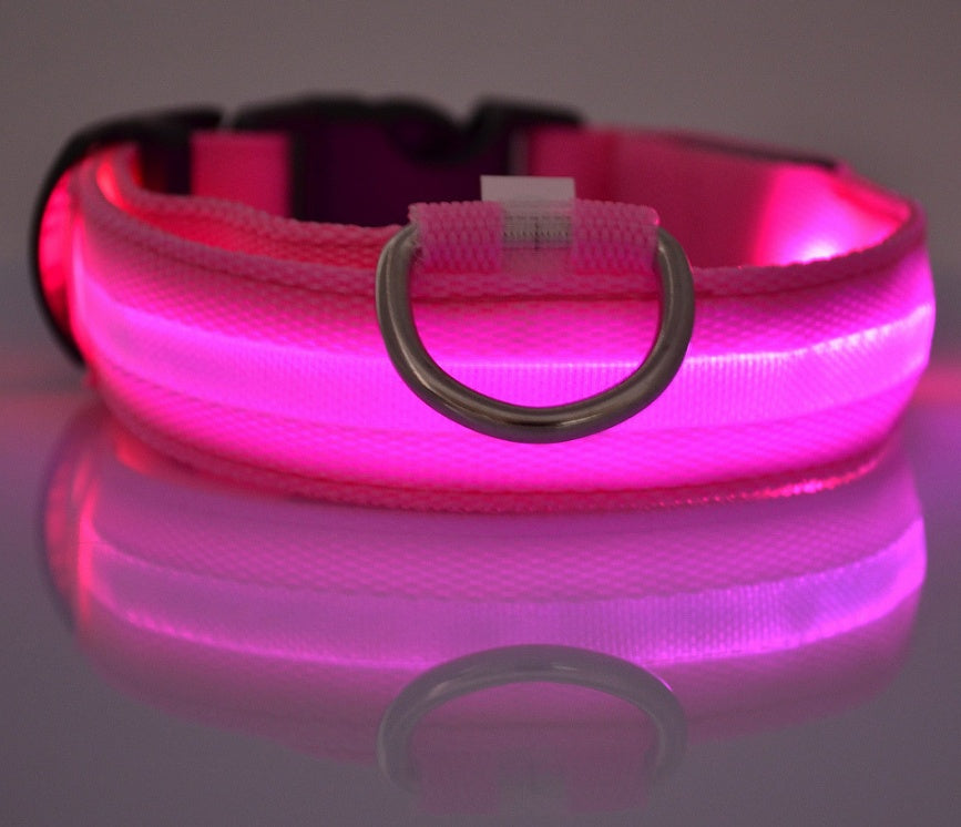 Nylon LED Hundhalsband – Säkerhet & Synlighet i Mörker