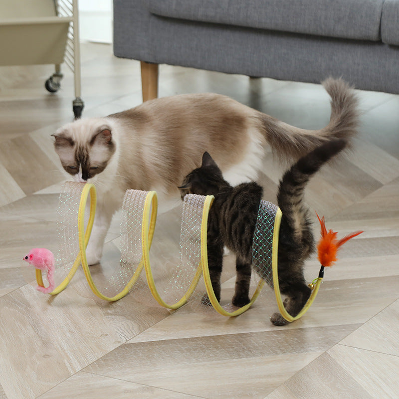 Spiralleksak för Katt – Fjäder & Musboll