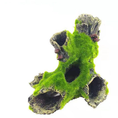 Akvariedekoration Trägrotta i Resin