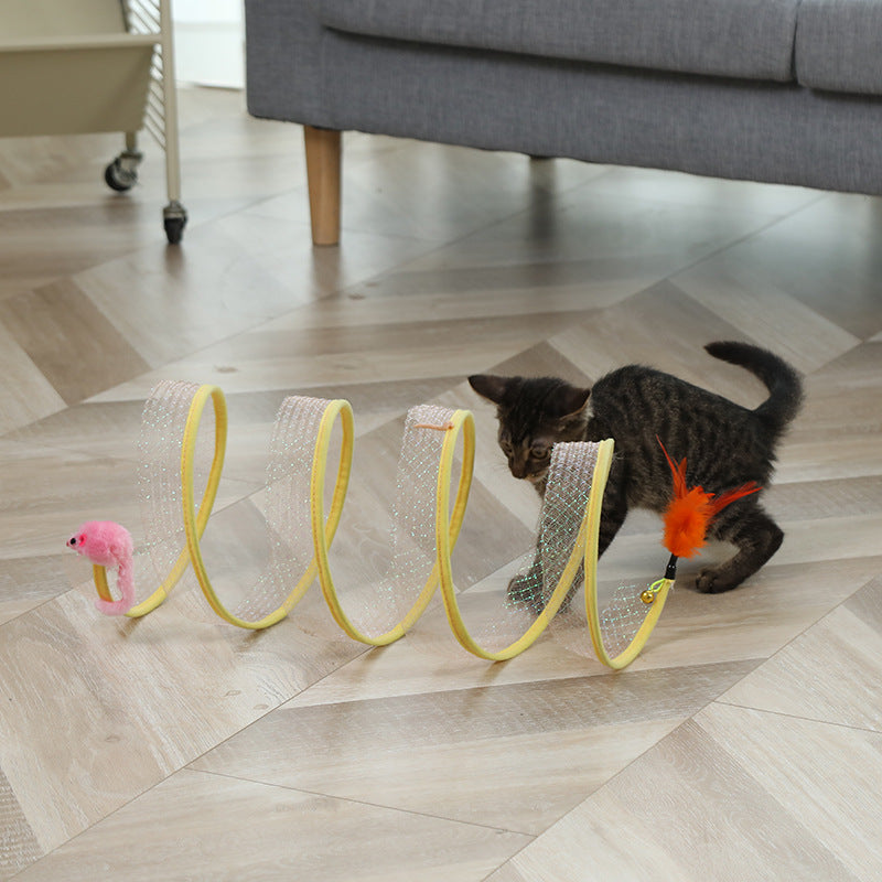 Spiralleksak för Katt – Fjäder & Musboll