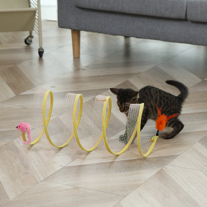 Spiralleksak för Katt – Fjäder & Musboll