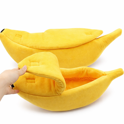 Bananformad Kattbädd med Huva