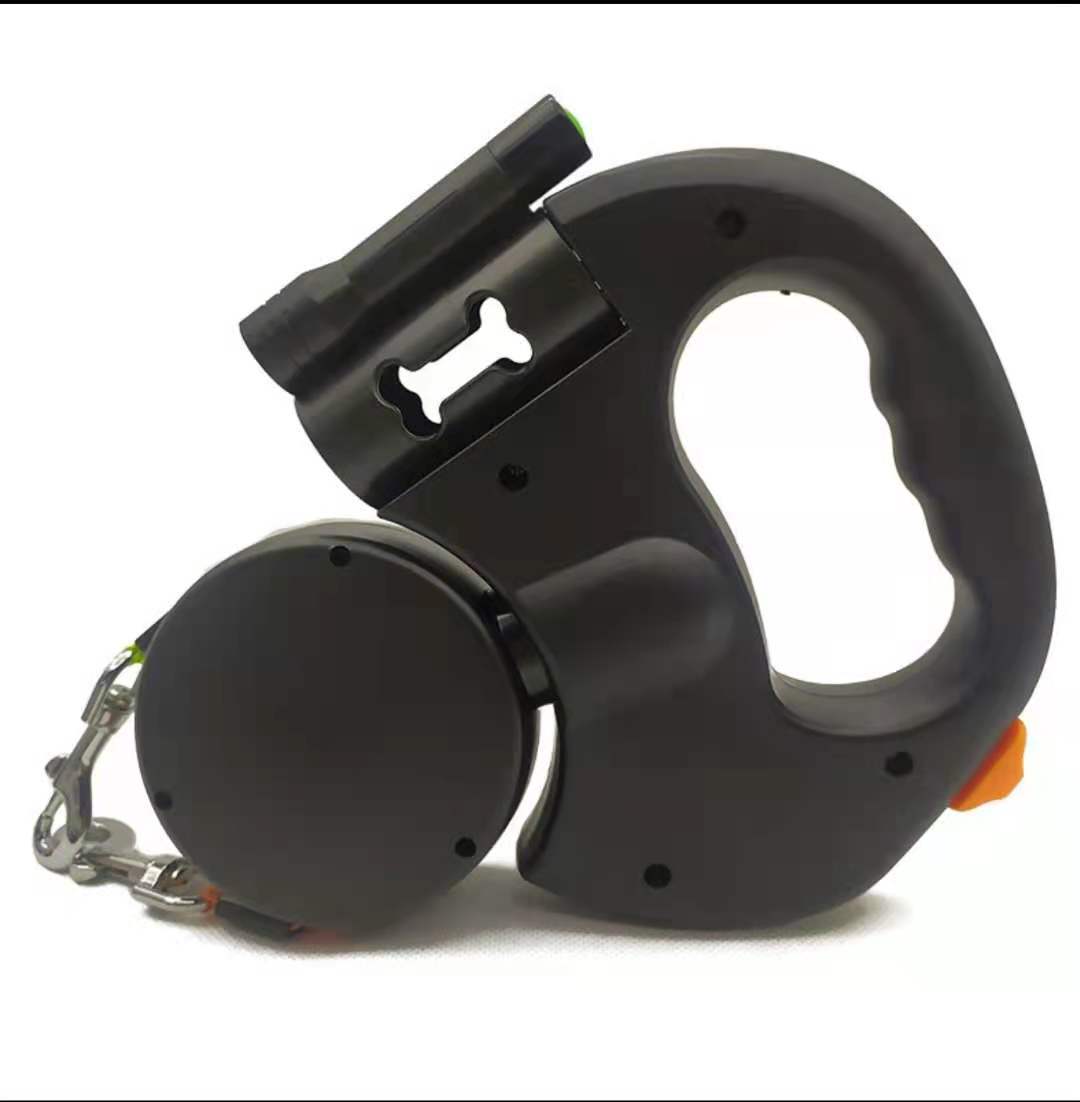 Dubbelt Hundkoppel med lampa & 360° Anti-Trassel