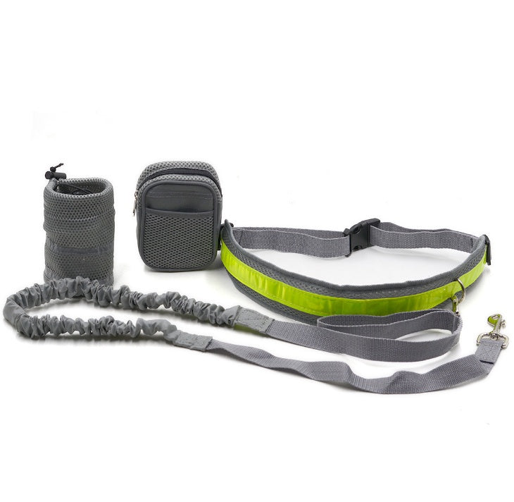 Handsfree Löpkoppel med Midjeväska – Justerbart Set för Hundpromenader