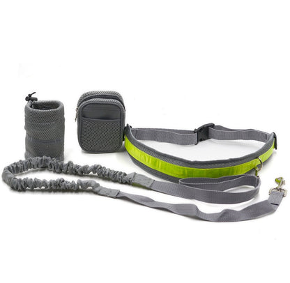 Handsfree Löpkoppel med Midjeväska – Justerbart Set för Hundpromenader