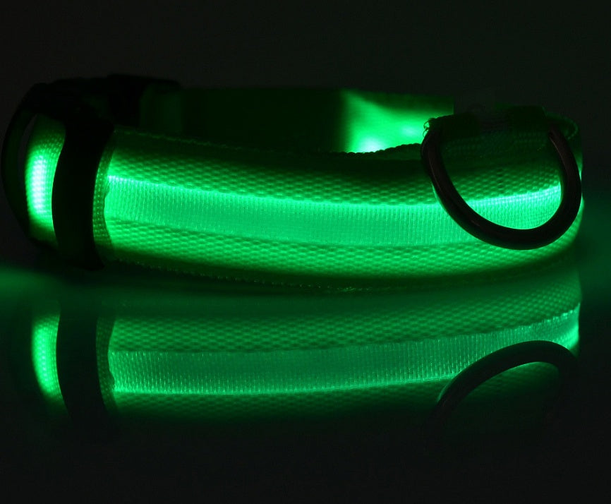 Nylon LED Hundhalsband – Säkerhet & Synlighet i Mörker