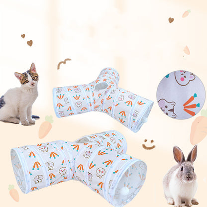 Kanin- & Kattlektunnel – Vikbar Suede T-Kanal