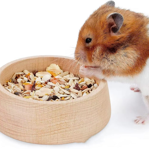 Hamster Matskål i Bokträ – Naturlig & Stabil Foderskål