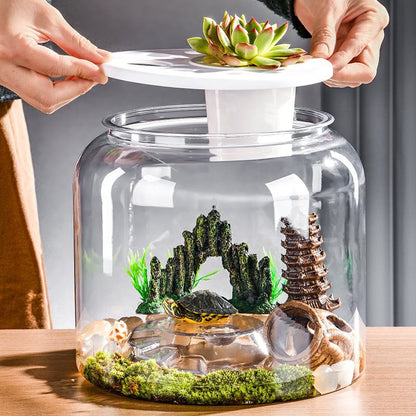 Mini Akvarium med Lock – Skrivbordsmodell