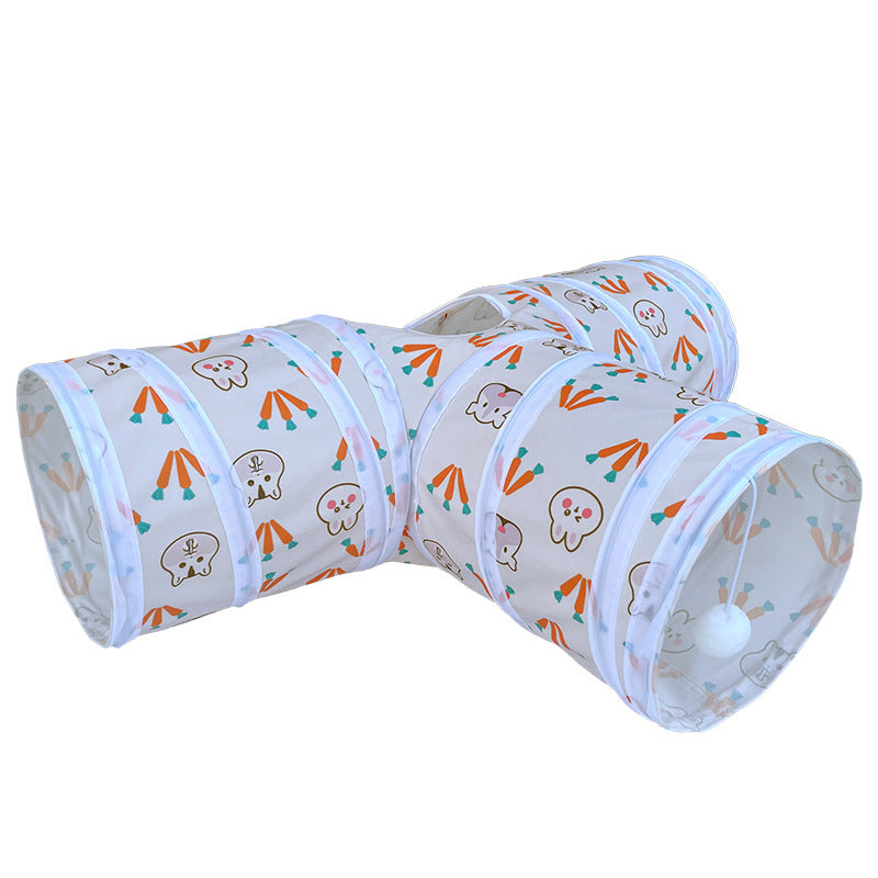 Kanin- & Kattlektunnel – Vikbar Suede T-Kanal